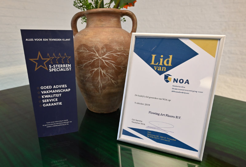 Flowing Art is lid van de NOA en ontvangt goede beoordelingen bij de 5-sterren specialist